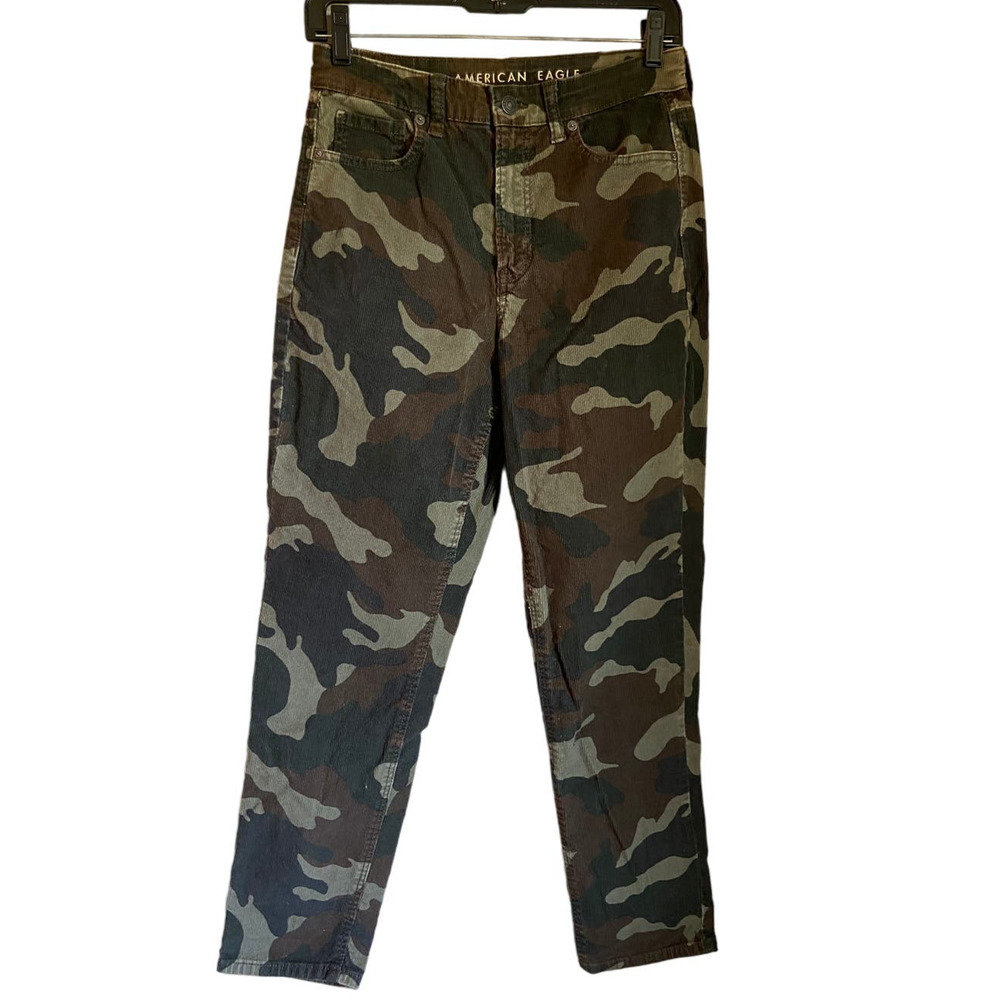 American Eagle Super Stretch Camo Corduroy Pants Size 4 Y2K Mean Girls Hunting